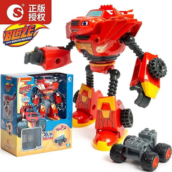 Blaze Monster Machines Anime Figur Plast/Legering Deformert Robotbil Leketøy Actionfigur Modell Barneleker Julegaver til Barn