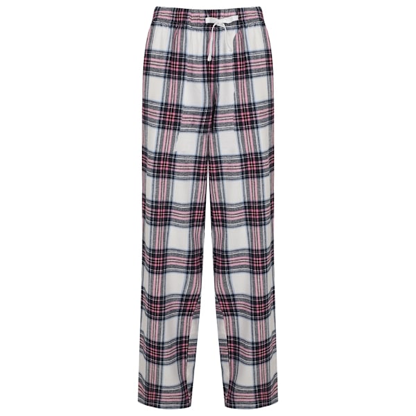 Dam/Kvinnor Tartan Lounge Byxor Vit/Rosa Rutig White/Pink Check XS