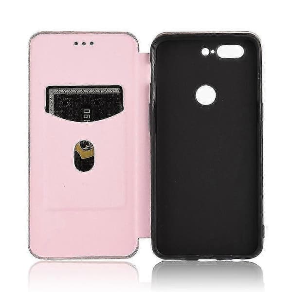 Kolfiberläderfodral för Oneplus 5t Pink
