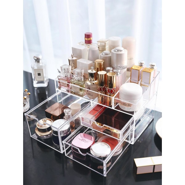 Plastlåda Makeup Organizer Smink Förvaring Kista Tillbehör Behållare Reparation Kista Makeup Borste Organizer Hållare Kista