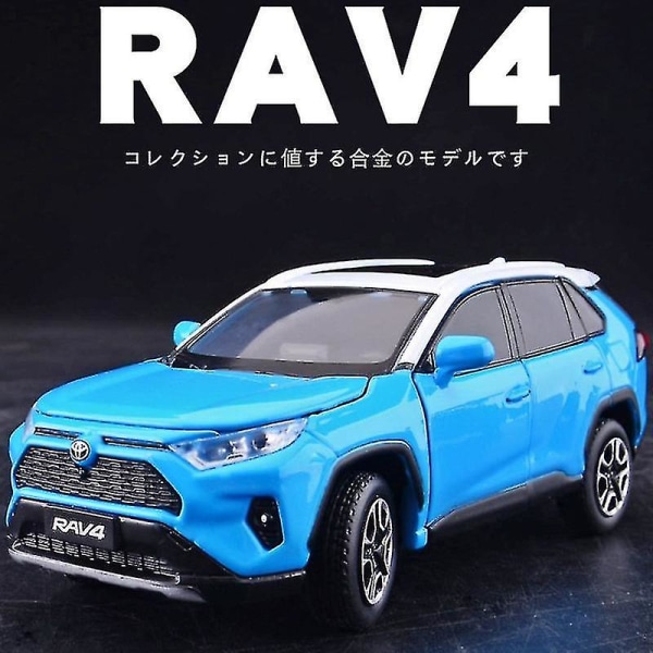 1:32 Toyota Rav4 Suv Legering Bilmodell Diecasts Metallleksaksfordon Bilmodell Simulering Ljud Ljussamling Barnleksakspresent Black