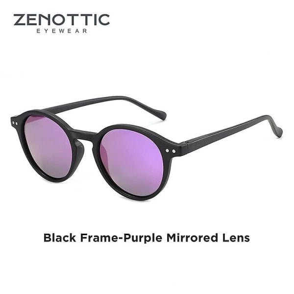 Retro polariserade solglasögon män dam vintage liten rund ram solglasögon polaroid lins Uv400 glasögon skärmar 015 Purple Mirrored