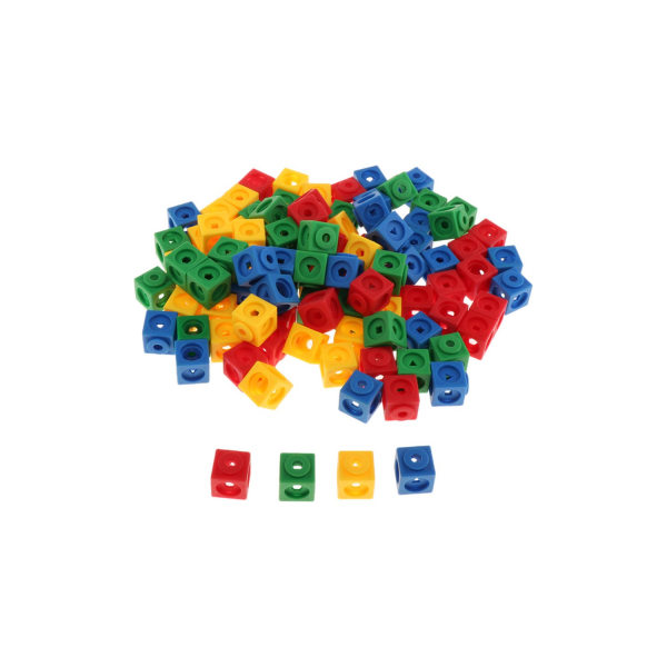 100 bitar Math Link Cubes, Early Math Counting Toy, 4 färger Colourful