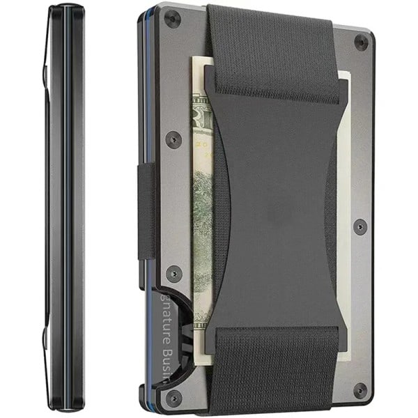 Mænds Slim Ridge Man Punge Mærke Luksus Aluminium Carbon RFID Metal Tasker Etui Carteira Masculina Kreditkort Holder