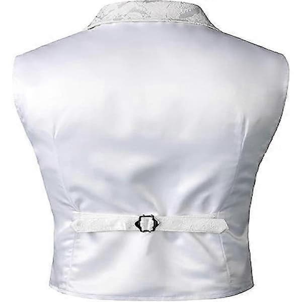Viktoriansk väst för män Steampunk Gotisk väst white 3XL