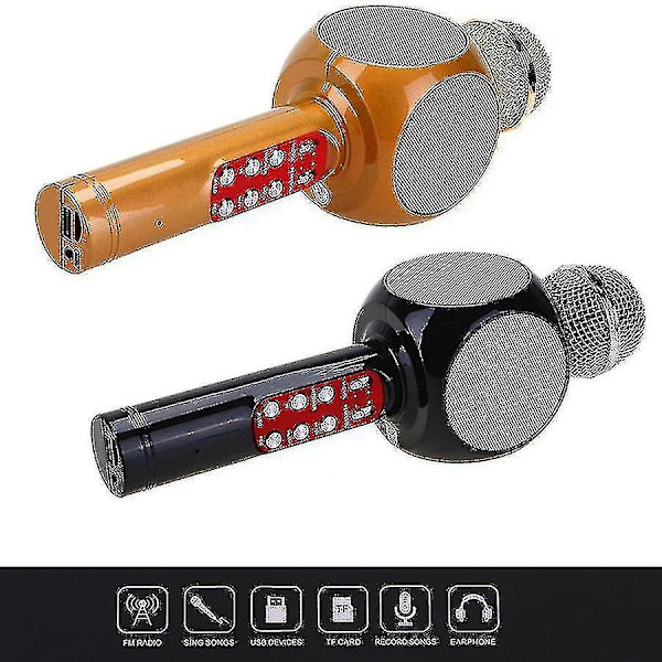 Professionell Bluetooth Trådlös Mikrofon Högtalare Handhållen Mikrofon Karaoke Mic Musikspelare