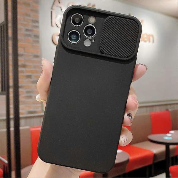TPU-skal med skjutbart kameraskydd för iPhone 13 mini Black For iPhone 16 Pro Max