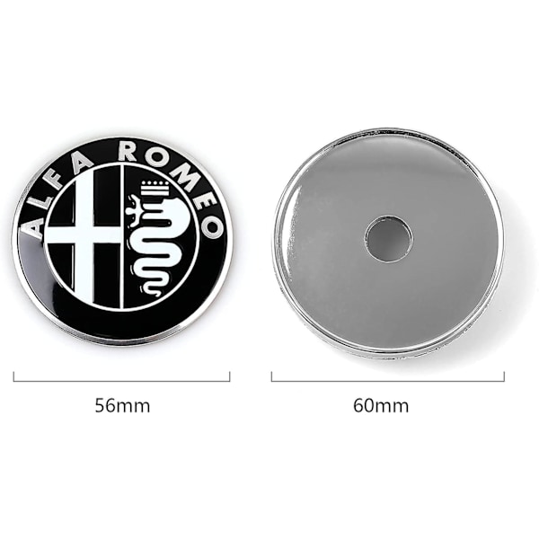 (Svart) 4 st 60 mm Bilhjul Navkapslar Kompatibla med Alfa Romeo Giulia Stelvio Giulietta 159 147 156 166 GT Tonale
