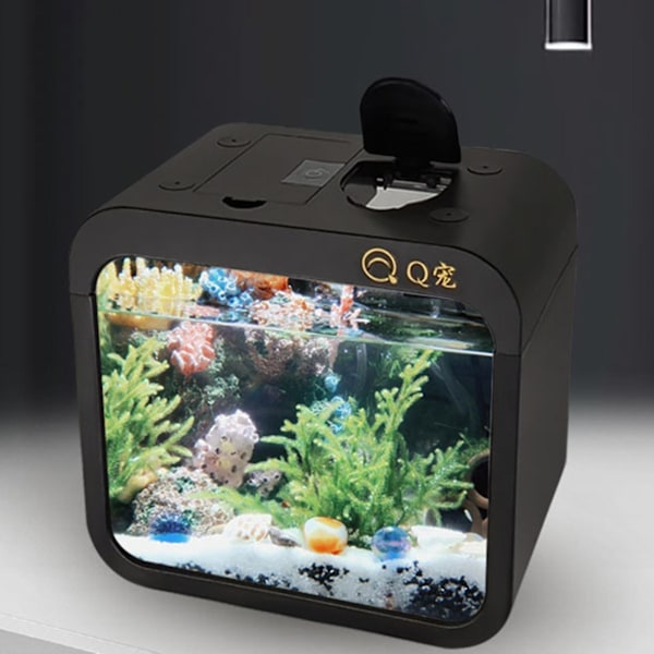 Energisparande Akvarium Stilren Återanvändbar Clamshell Matningsfönster Fiskterrarium Hushållsartiklar hög kvalitet