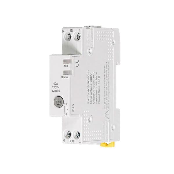 Tuya WiFi Smart Strømafbryder 40A Elektricitetsmonitor V0 Brandsikker