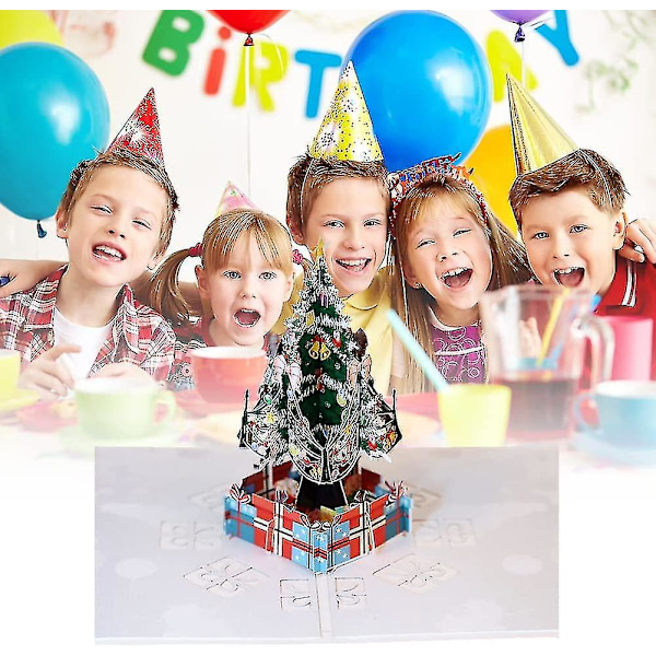 2 stycken Julkort, God Jul Träd 3D-kort Laserskuret Papper Julkort Gåvor