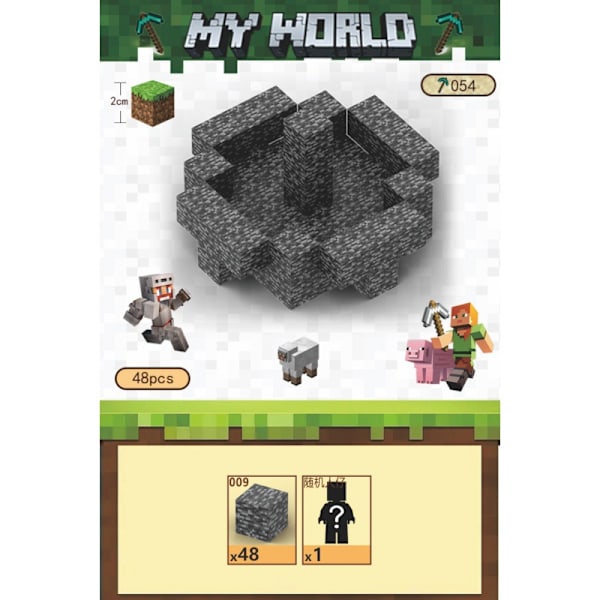 Minecraft Byggklossar Set Magnetiska Byggklossar Leksak Magnetisk Tavla T054-Final Gate-48 pcs