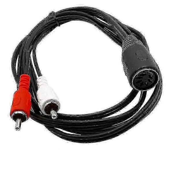 7-pin DIN hun til 2 RCA han lydkabel med 1,5 m længde 1.5m