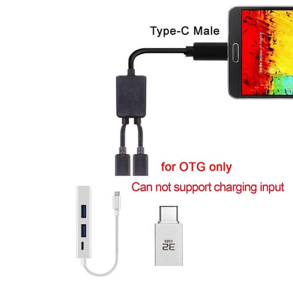 {YM} USB C Han til Dobbelt USB C Hun Splitter Konverter Hub Adapter Kabel