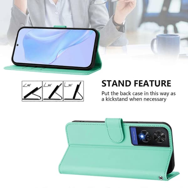 PU-deksel i solid farge for TCL 505 Mint Green