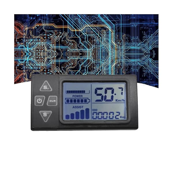 24V 36V 48V 60V S861 LCD Ebike Display Dashboard Meter til Elektrisk Cykel BLDC Controller Kontrol Pa Black