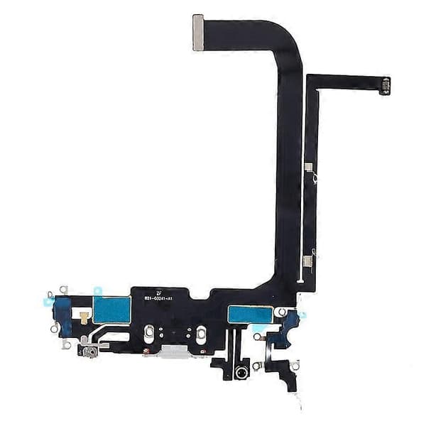 Kompatibel for iPhone 13 Pro Max 6.7 tommer Dock Connector Ladeport Flex Kabel Erstatning (uten Logo) Silver