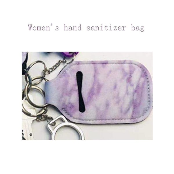1 hel set självförsvar nyckelring set för kvinnor säkerhet personligt larm bärbar nyckelring Purple