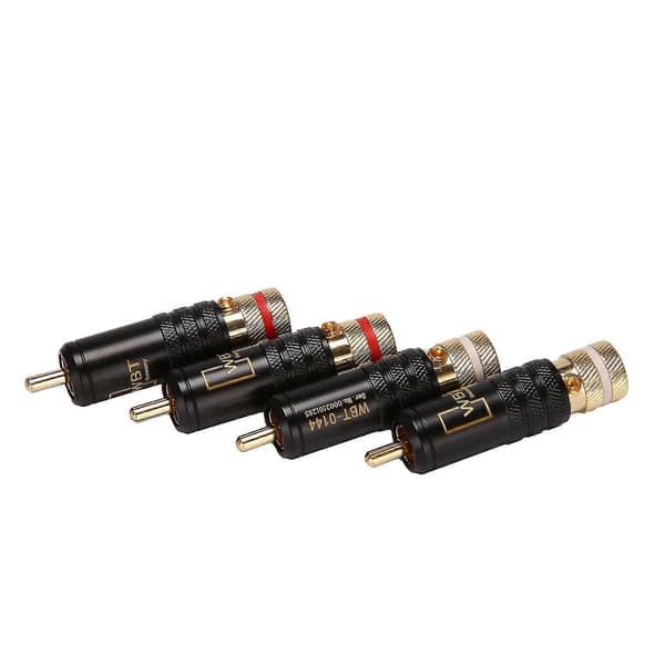 4 stk. Rca Låseplugger Audio Videokontakter