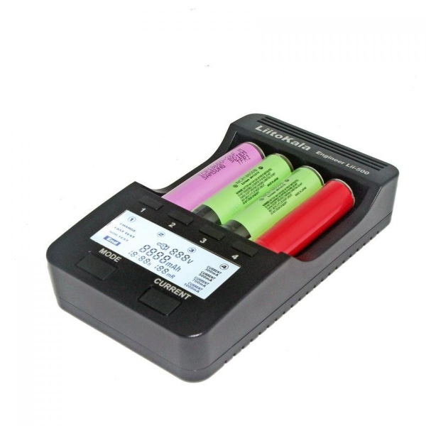 LCD-skärm Smartest 18650 26650 Litium- och NiMH-batteriladdare - 999106-EU