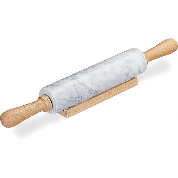 Kavel i marmor för bakning med träställ 45 X 6 X 6 centimeter Lätt att rengöra Tålig Fläckresistent Non-stick Vit (YJD)