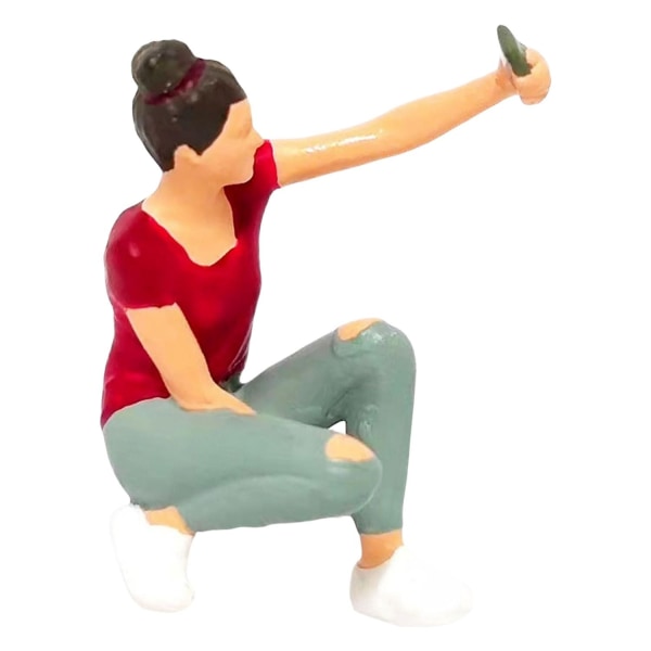 1/64 målad figur selfie figur modell tredimensionell modell handgjord röd