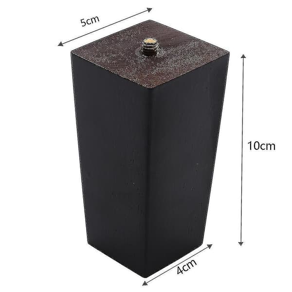 Sett med 4 møbelben i eiketre, firkantede, solide treben til sofa, kaffebord, treben til sofa, sengeben 10cm