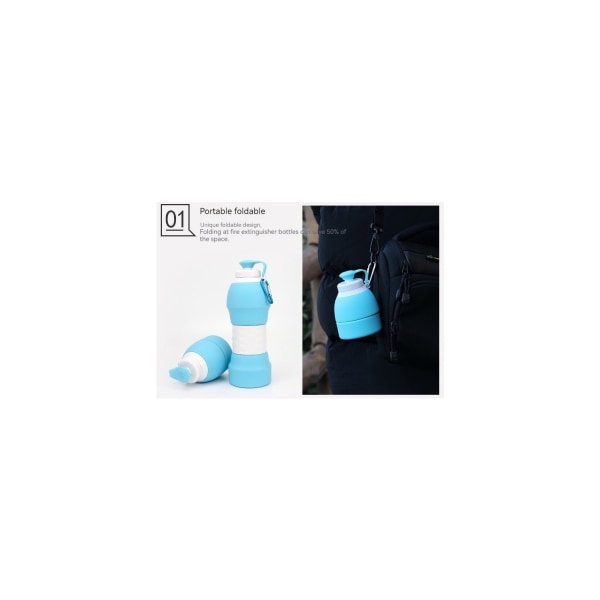 DevilsEye580ML Silikonkopp Resesport Utomhusvikbar vattenflaska blue Water bottle