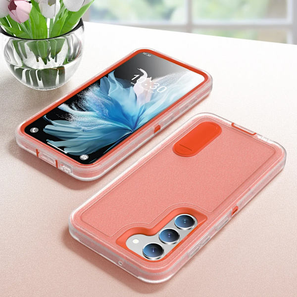 Anti-støv støtteben faldbeskyttelsesetui til Samsung Galaxy S23 Ultra 5G S 23 Plus S22 Ultra A54 A14 A13 A53 A04S 2 i 1 taske Orange for Galaxy S23