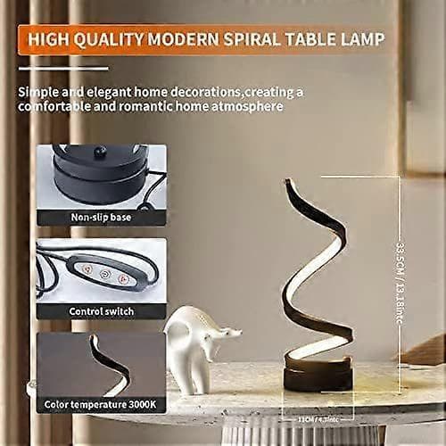 Dimbar Varmhvit LED Spiral Bordlampe