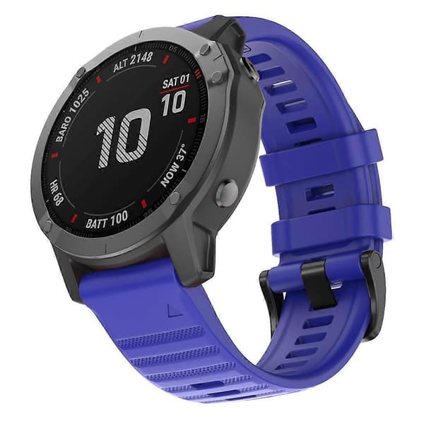 Til Garmin Fenix 6X 26mm silikonerem Sapphire Blue