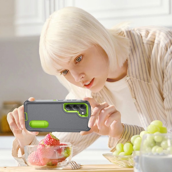 Anti-støv støtteben faldbeskyttelsesetui til Samsung Galaxy S23 Ultra 5G S 23 Plus S22 Ultra A54 A14 A13 A53 A04S 2 i 1 taske Gray for Galaxy A04S