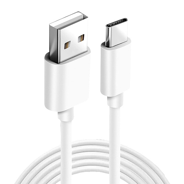 Snabbladdningskabel USB-C Extra Lång / Laddare 2-Pack Vit