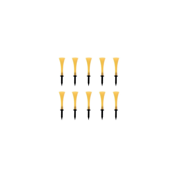 5x10 kpl 83 mm korkea kumitiiti golfiin, golfharjoittelu, keltainen, 5 kpl