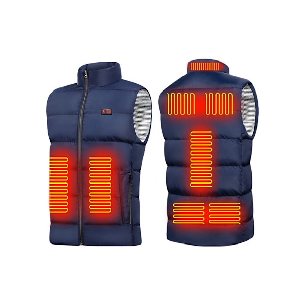 SmartUSB 9-delt sett med oppvarmet vest for menn/kvinner, lading L 4XL