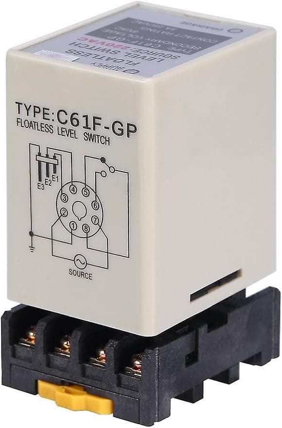 Flydeløs Niveausensor, Vand Væskeniveausensor Controller Med Base C61f-gp Ac220v 50/60hz