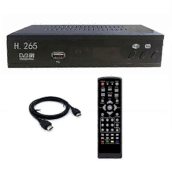 DVB-T2 HEVC 265 Digital TV-tuner - 1080p HD USB Terrestrisk Mottaker Set-Top Box med EU-plugg