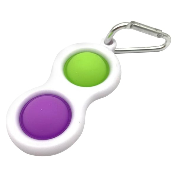 Silikon Simple Dimple Fidget Toy Nyckelring Dekompression Handväska Mini Focus Intresse Sensoriska Leksaker Tidiga pedagogiska leksaker för barn Lila Grön