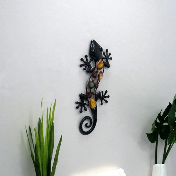 18 tums gecko vägghängande hem trädgård dekorationer metall hantverk