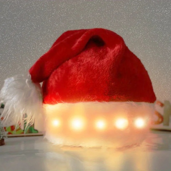 1st Led julhatt Light Up Cap Tomtehatt Snögubbe Älg Xmas Hatt För Vuxen Barn Nyårsdekoration Navidad Julpresent Warm light