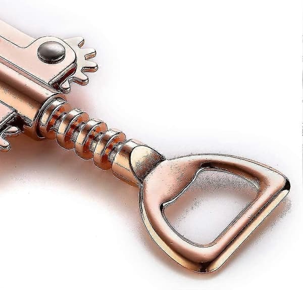 Veldig Solid Vingekorketrekker, Sort Vinåpner og Flaskeåpner, Multifunksjonell Vinåpner Rose gold