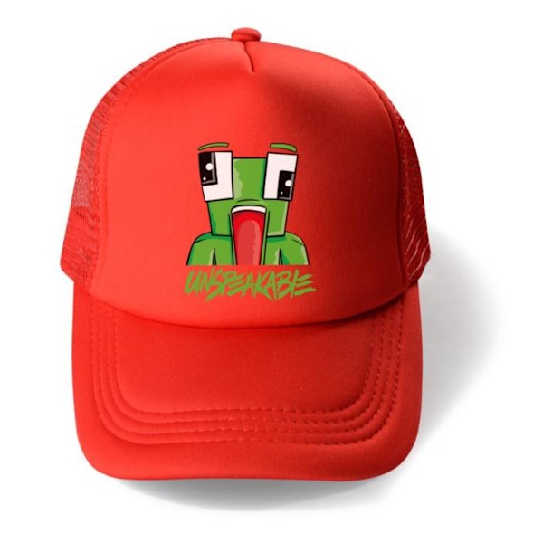 Barn Pojkar Flickor Unspeakables Groda Tryck Meshback Snapback Truckerkeps Full-Red