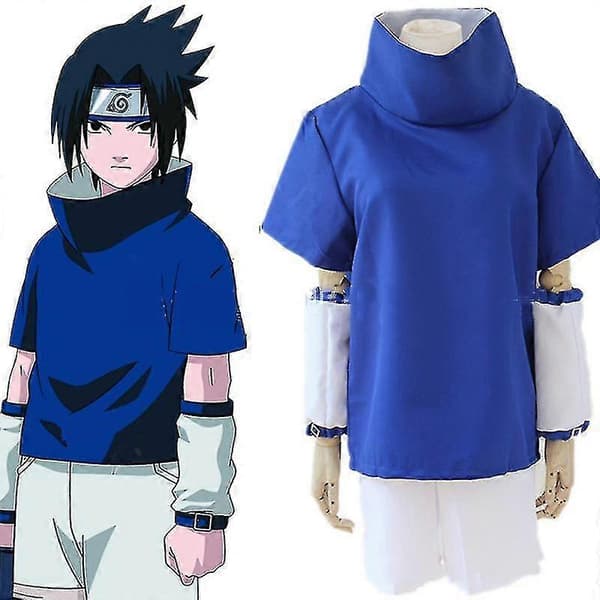 Anime Cosplay Uchiha Sasuke Kostumer Til Voksne Naruto blue white XL
