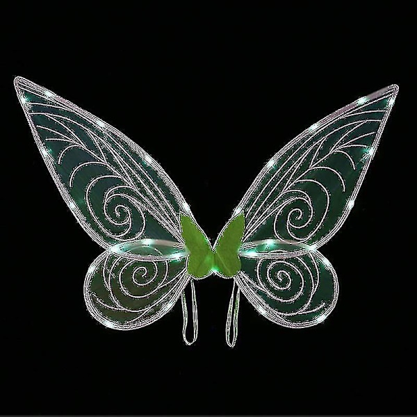 Fairy Wings För Flickor Vuxna Light Up Butterfly Wings Led Fairy Wings För Barn Kvinnor Halloween Green