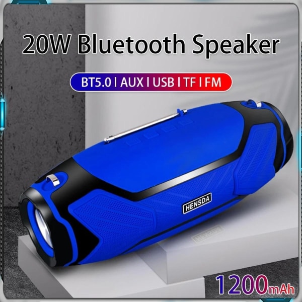 Trådlös Bluetooth högtalare Bärbar utomhuskolumn PC Dator Pod Music Center Radio | Bärbar högtalare (blå)