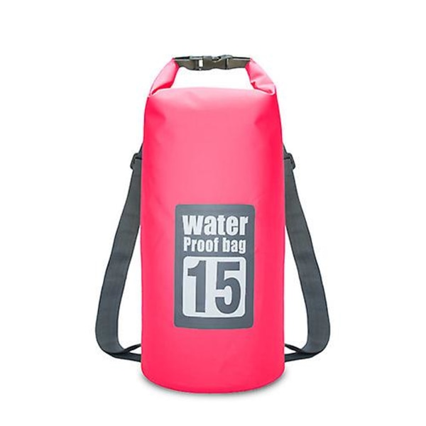 5l/10l/15l/20l Utomhus Sport Pvc Vattentät Förvaring Torrväska För Kanot Kajak Forsränning Simning Resepaket Säck Ryggsäck pink 15L