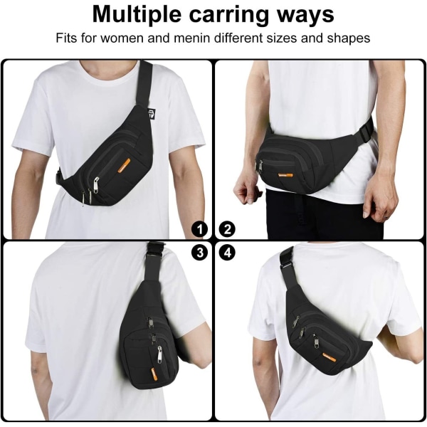 Män Kvinnor Fanny Pack Bälte midjeväska Cross body Sling Shoulder Travel Sport Pouch Sapphire