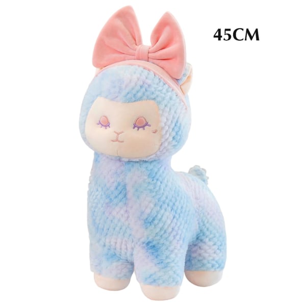 Kawaii Alpaca Plyschleksak Tecknad Plyschleksak Kudde Mjuk Bekväm Hudvänlig Plyschdocka För Vuxna Barn Pojkar Och Flickor Blue 35cm