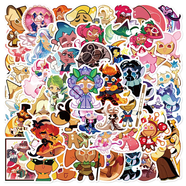 50 st Cookie Run Kingdom Spelfigursdekaler iOS Android Telefon Laptop Ipad