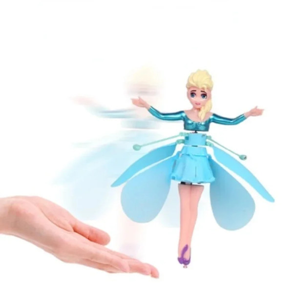 Liten Prinsessa Roterande Ljushelikopter Docka Dansande Plan Gestinduktion Flygande Leksak Julklapp Högtidspresent Blue